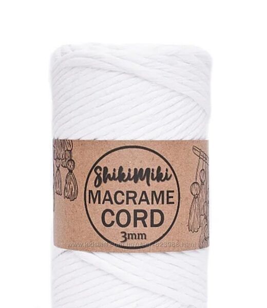 Macrame Cord The Wall 3 мм, шнур для макраме, білий