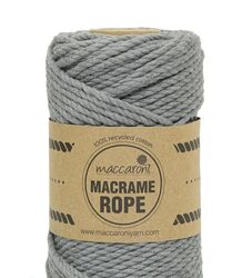 Еко шнур Macrame Rope 4 мм, сірий, серый
