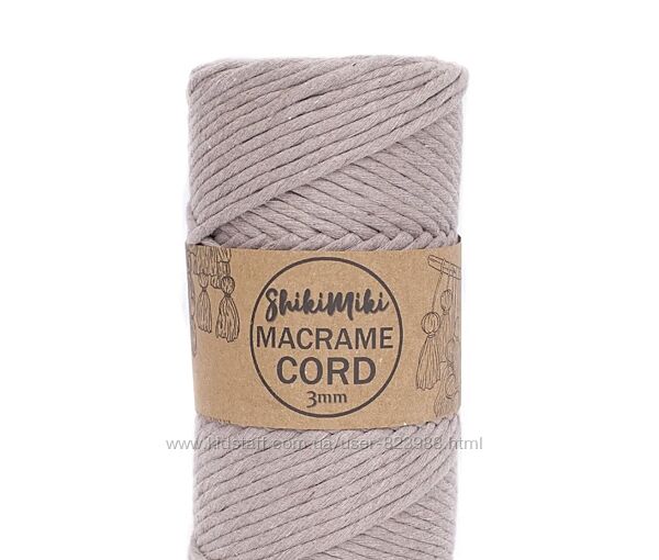 Шнур для макраме Macrame Cord 3 мм колір Мокачіно