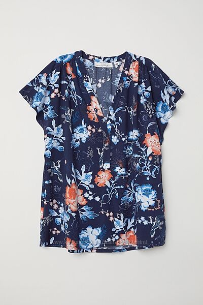 Жіноча блузка футболка квітковий принт H&M, р. 40 євро - 46 наш