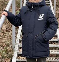 Куртка-парка зимова для хлопчиків від 110 до 152 р, тепла, якість 3 кольори