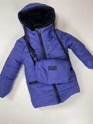 Куртка зимова для дівчаток від 116 до 134 р, в комплекті сумочка, 2 кольори