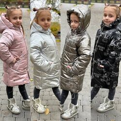 Куртка -пальто зимняя для девочек от 98 до 116 р, теплая,4 цвета, качество 