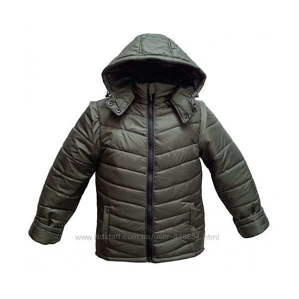 Куртка- жилетка 2 в 1 демисезонная для мальчиков от 98 до 140 р, качество