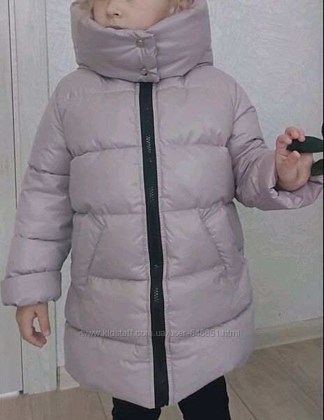 Куртка-пальто зимова для дівчаток від 104 до 122 р, якість, тепле, тренд