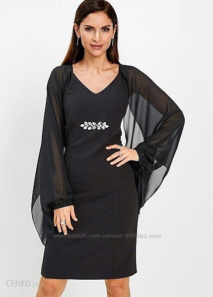 Великолепное вечернее чёрное женское платье Bonprix М