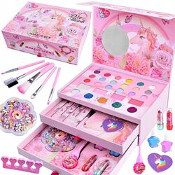 Детский набор косметики - шкатулка-косметичка лаки, тени румяна. Makeup box