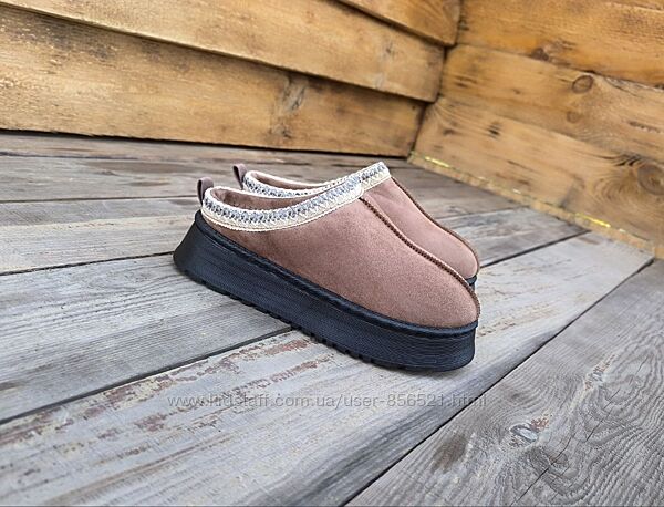 Новинка Сабо на высокой платформе утепленные шлепанцы женские осень зима