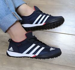 Кроссовки Adidas Daroga Dark BLUE / White сетка темно синие весна лето