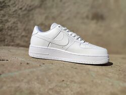 Кроссовки БЕЛЫЕ кожаные натуралка Nike Air Force 1 ALL White фирменные на