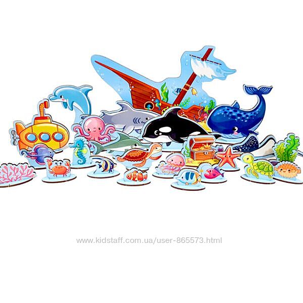 Набір фігурок з дерева В морі