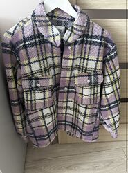 Тепла куртка пальто сорочка Zara оверсайз