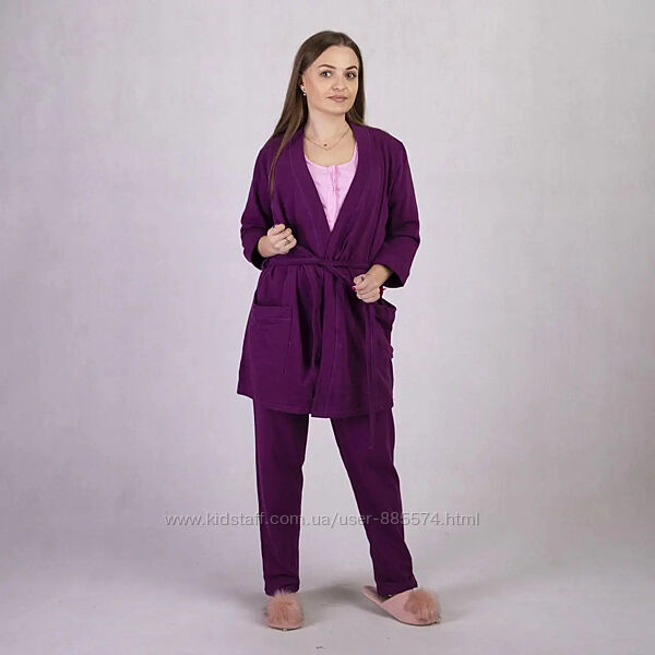 Піжама тепла жіноча, домашній костюм трійка 20132