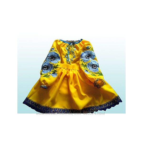 Костюм-вишиванка для дівчинки, вишиті костюми для дівчаток Жовтий мак