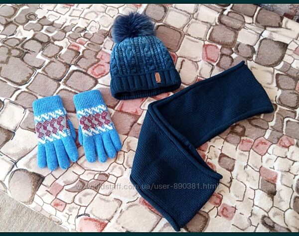 Продам набор шапку зимнюю, хомут, на девочку 8-11 лет 