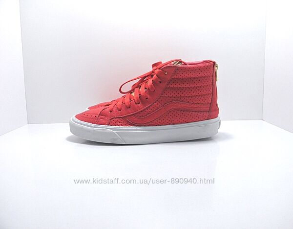 Жіночі оригінальні шкіряні червоні кеди черевики VANS р. 39