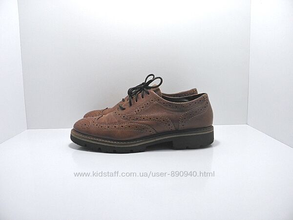 Жіночі коричневі щкіряні туфлі оксфорди WALDER р. 39