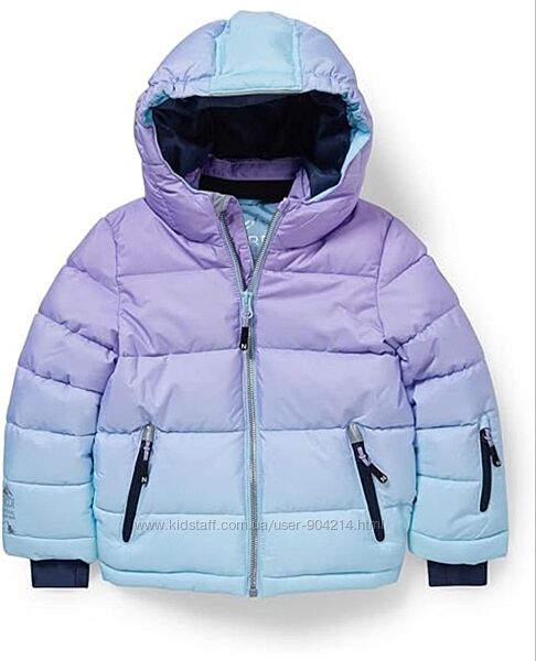 Яскрава зимова, тепла гірськолижна куртка для дівчинки на 3 роки c&a