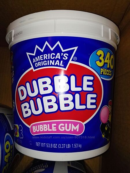 Жвачка Dubble Bubble ведро 340 шт 1,53 кг Сша жевачка жевательная резинка