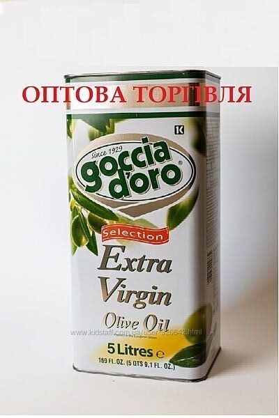 Оливковое масло Extra Virgin Goccia doro 5л. Италия 