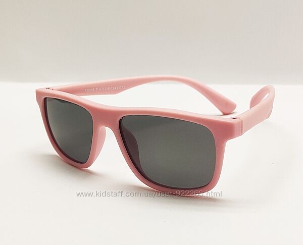Дитячі сонцезахисні окуляри матова рожева оправа гнучка та поляризація