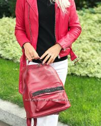 Кожаный женский  рюкзак натуральная кожа, красный. Киев, в наличии