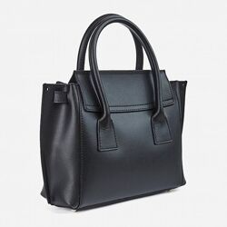 Кожаная женская сумка в двух цветах чёрный и лаванда. Италия