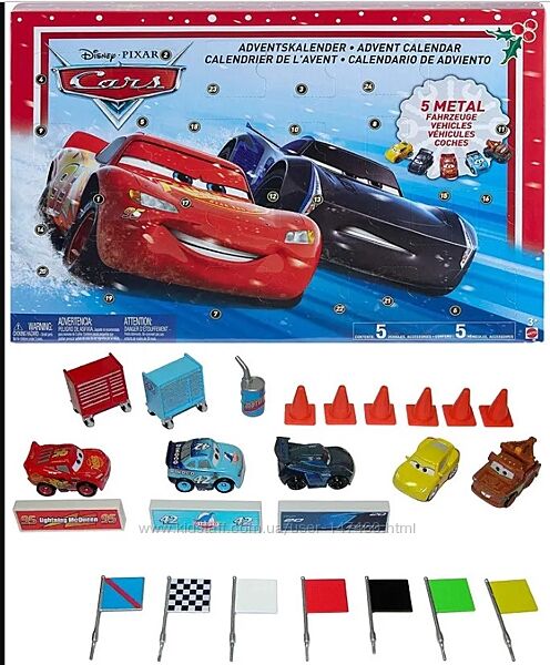 Cars Тачки Адвент календар Mattel GBV45. В наличии