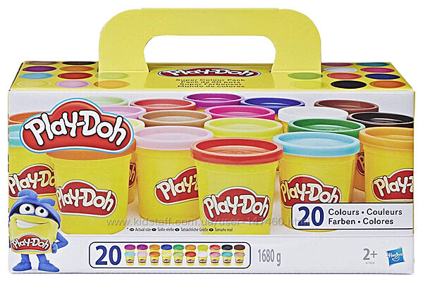 Play Doh Набор пластилина 20 баночек Super Color 20 Pack. В наличии
