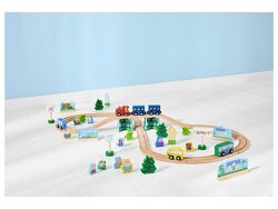 Peppa Pig Wooden Train Set Деревянная железная дорога. В наличии