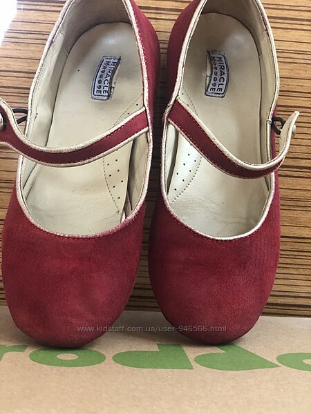 Замшевые туфли miracle me, червоні туфлі для дівчинки