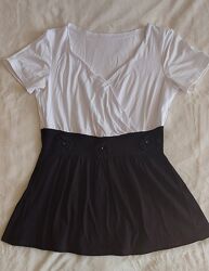 Футболка біло-чорна р. 42-44