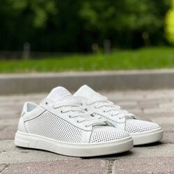 Кроссовки летние lacoste, 41-45 размер, перфорация. кожа натуральная