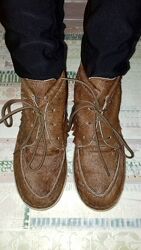 Ботинки гламурные мех и кожа Oliberte Африка 25 см 