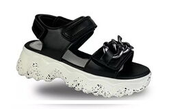 Супер  крутые босоножки черные для девочек 32-35