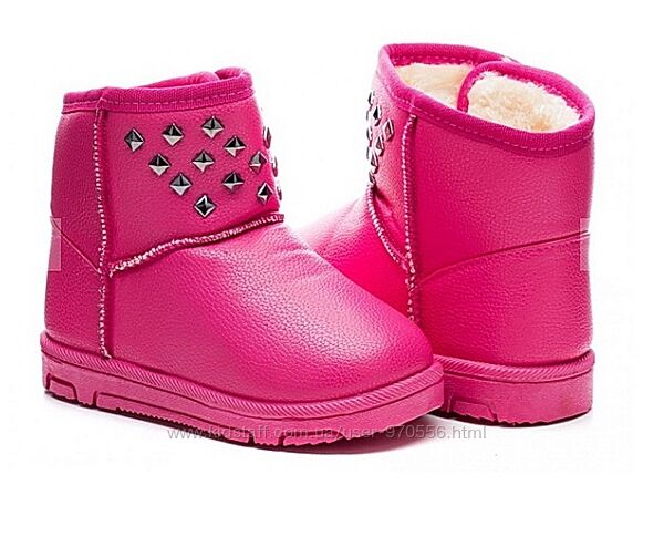 Дитячі зимові чоботи рожеві уггі дівчаткам 23-26
