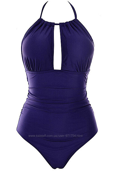 Синий слитный купальник халтер от b2prity