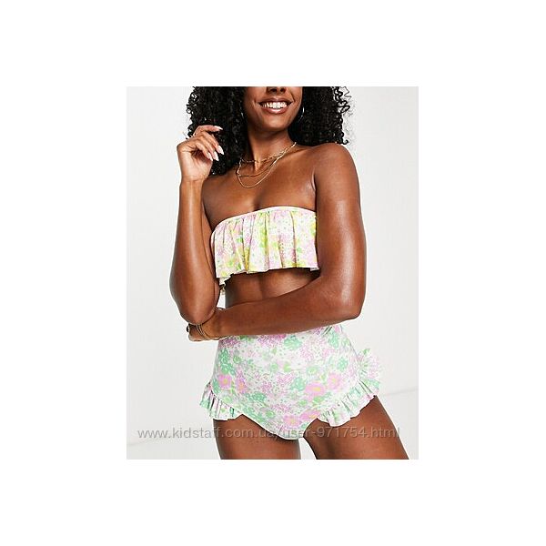 Раздельный цветочный купальник с воланами от ASOS