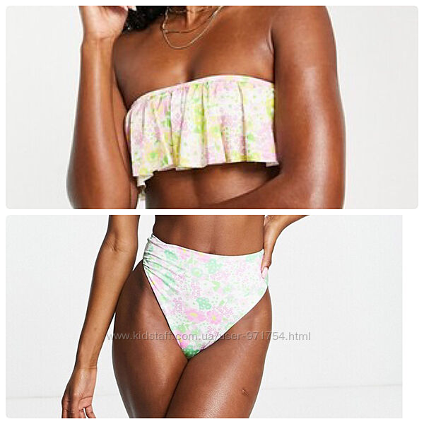 Роздільний квітковий купальник від asos