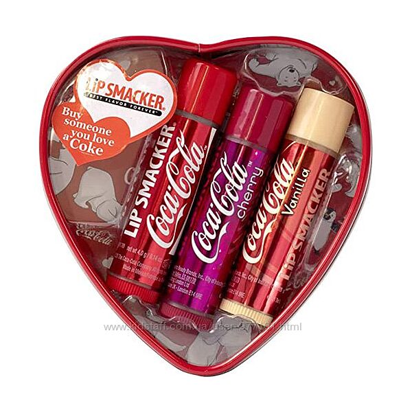 Набор бальзамов для губ Lip Smacker Coca-Cola Heart Tin
