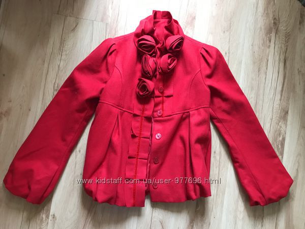 Пальто ярко красное Sisley Франция для подростка или стойной девушки