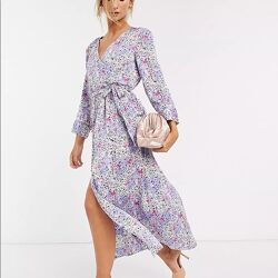 Сатиновое длинное цветочное платье Vero moda 