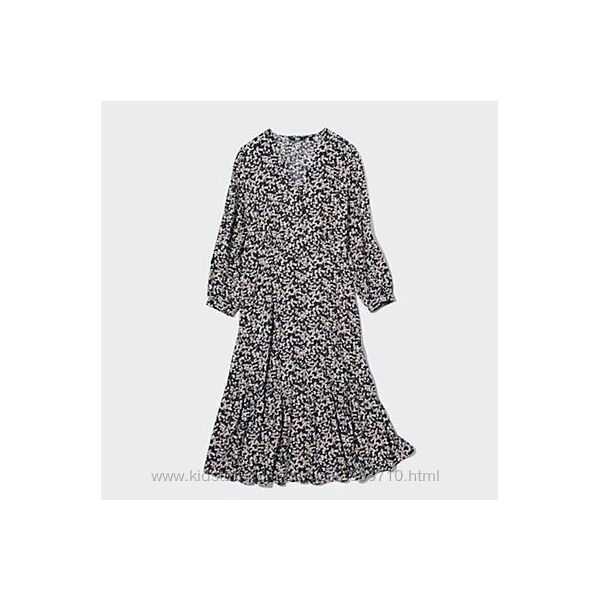 Ярусное цветочное платье миди оверсайз Uniqlo