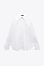 Белая рубашка оверсайз   Zara коттон 