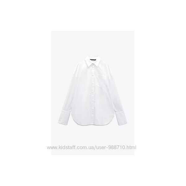 Белая рубашка оверсайз   Zara коттон 