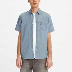Джинсовая рубашка с коротким рукавом Levis One Pocket - Stonewash