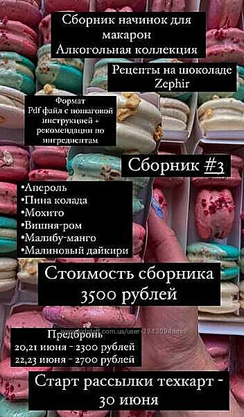 Сборник 3 начинок для макарон алкогольная коллекция Екатерина Перегудова