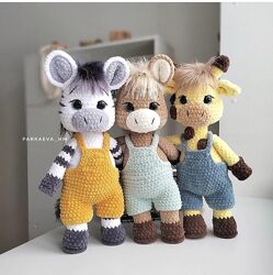 Трио малышей. Зебра, Лошадка, Жираф Анастасия Паркаева