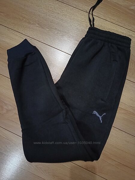 Чоловічі спортивні штани, чорні, фліс, манжет, 52-58