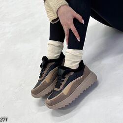 Жіночі зимові кросівки. Натуральна замшева шкіра